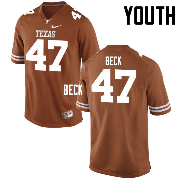 Youth #47 Andrew Beck Texas Longhorns College Football Jerseys-Tex Orange